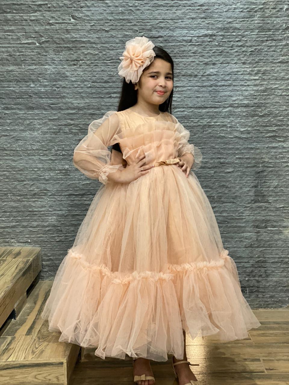 Peach full length Frock