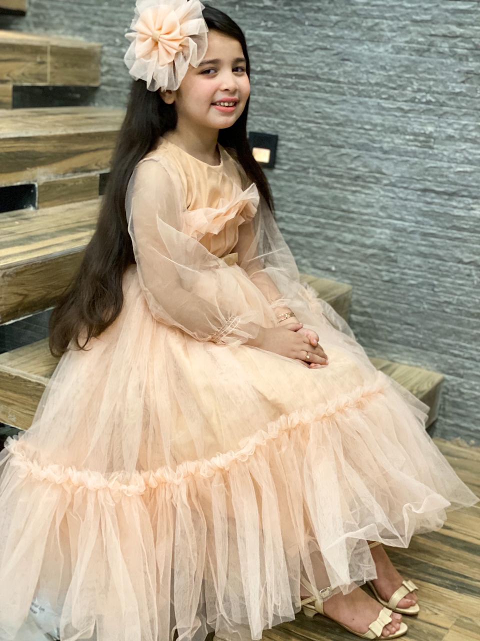 Peach full length Frock