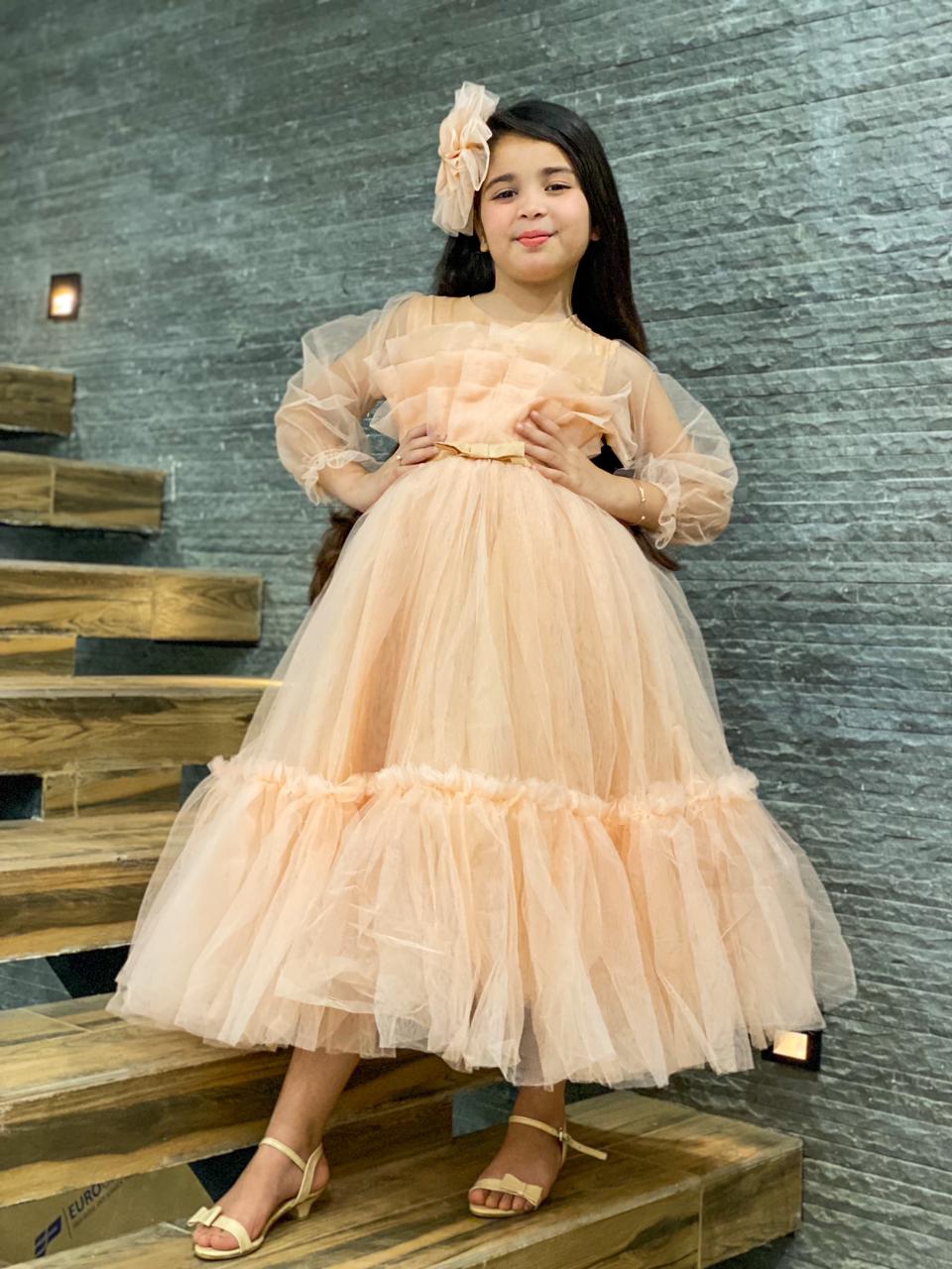 Peach full length Frock