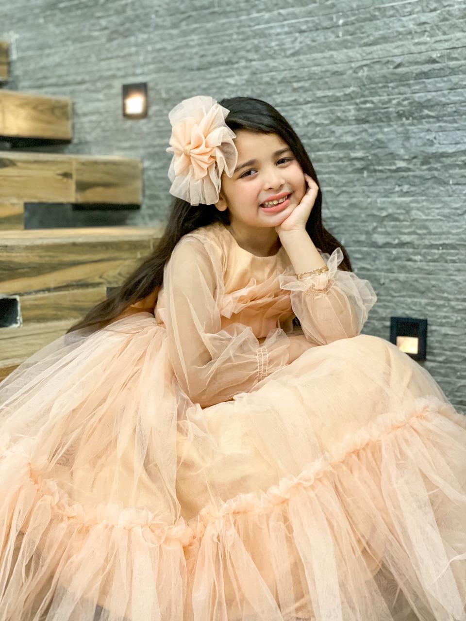 Peach full length Frock